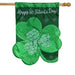 shamrock shaped flag with text saying "happy st. patrick's day"