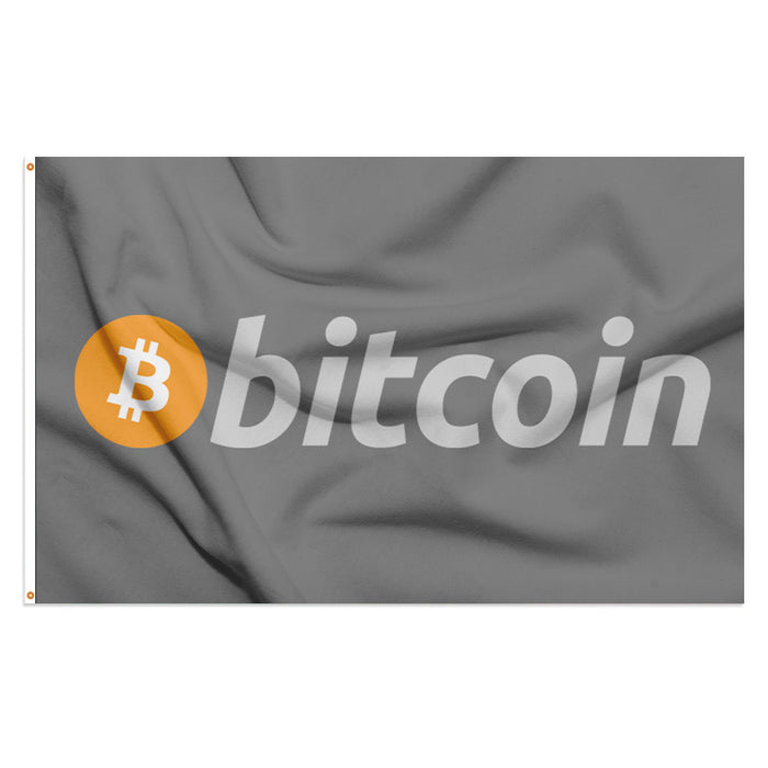 3x5' Bitcoin Flag - Official Wordmark - Dark - Made in USA