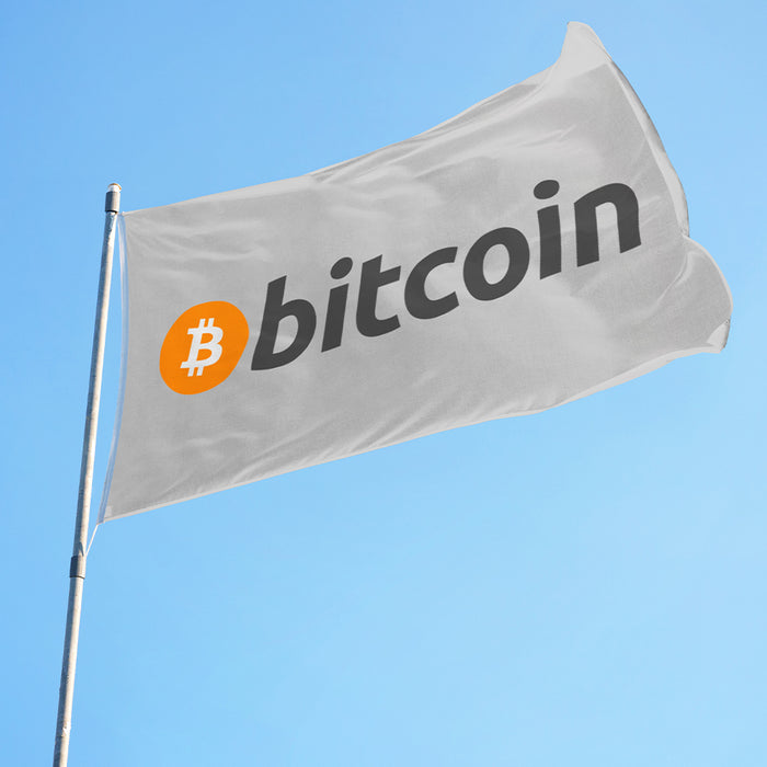 3x5' Bitcoin Flag - Official Wordmark - Light - Made in USA