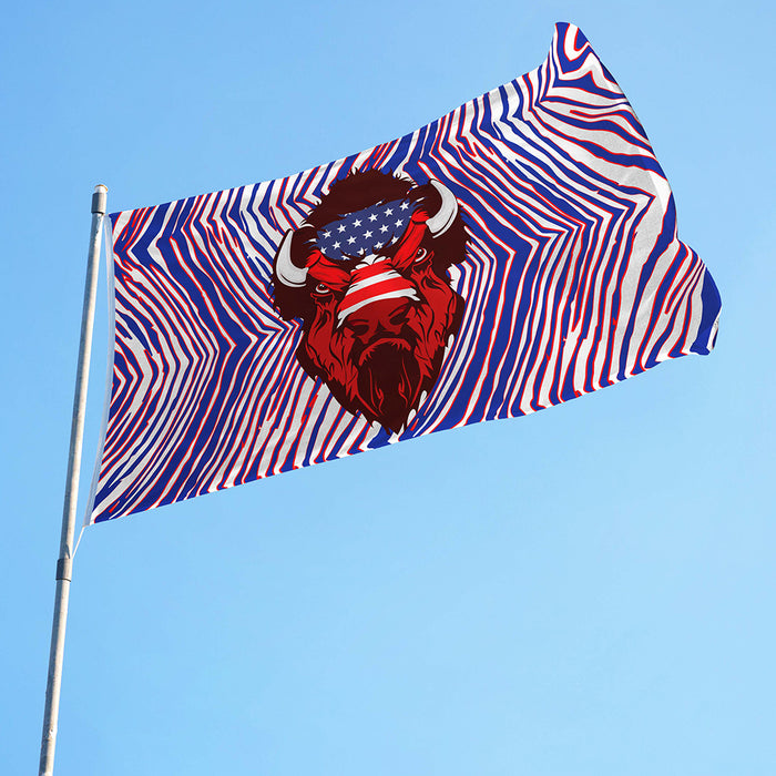 3x5' Buffalo Head Polyester Flag - Made in USA