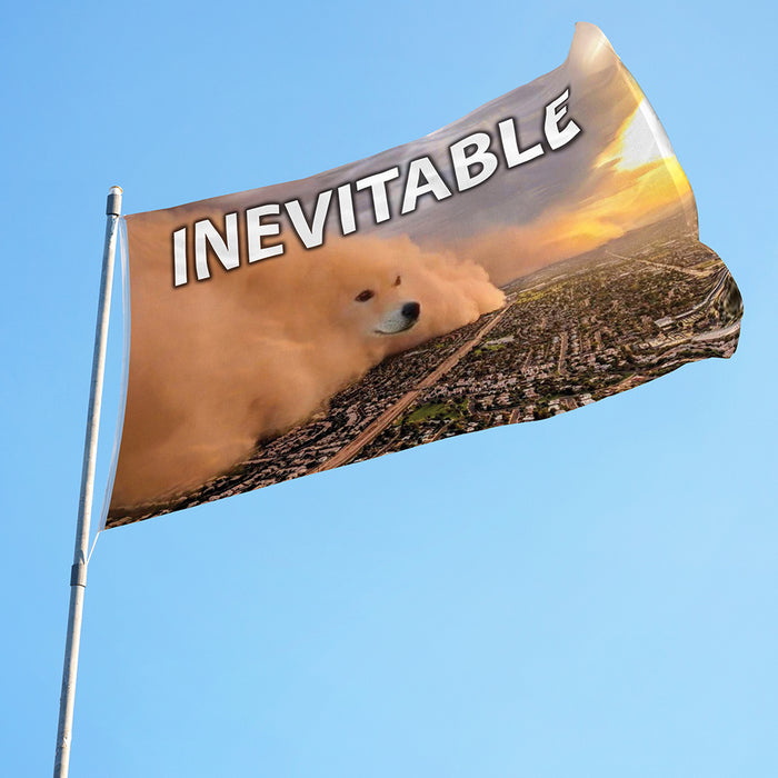 3x5' DOGE Flag - Dogecoin Inevitable - Meme - Made in USA
