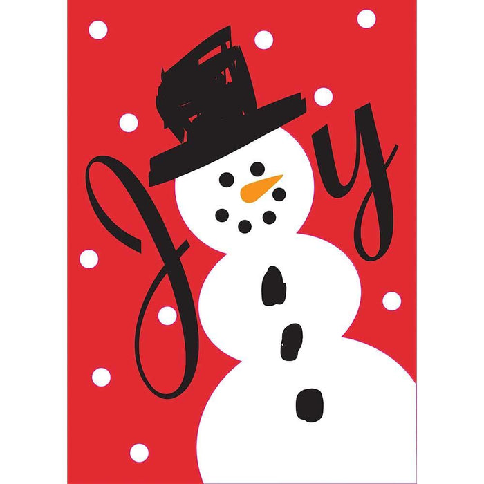 Joy Snowman Applique Garden Flag