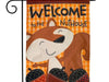 squirrel with acorns autumn plaid flag that says "welcome to the nuthouse"