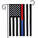 Thin Red & Blue Support Appliqued Polyester Garden Flag