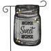 Home Sweet Home Mason Jar with Bees Burlap Garden Flag
