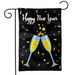 new year's eve champagne glasses garden flag
