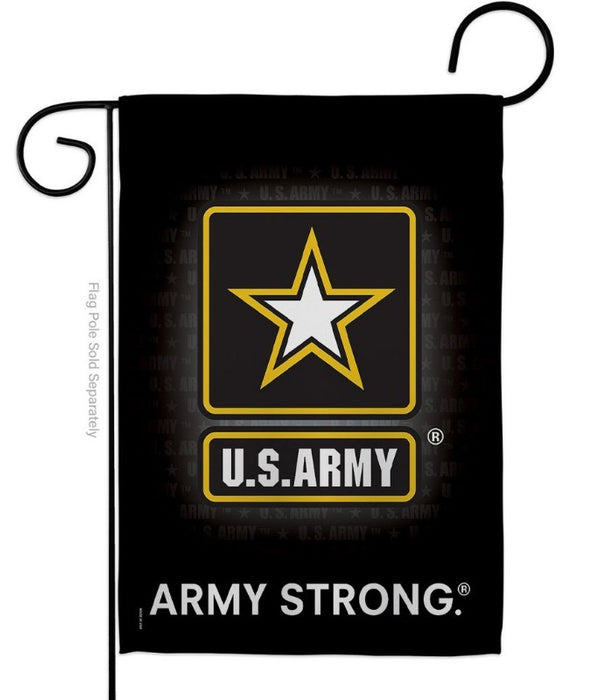 army logo on black garden flag
