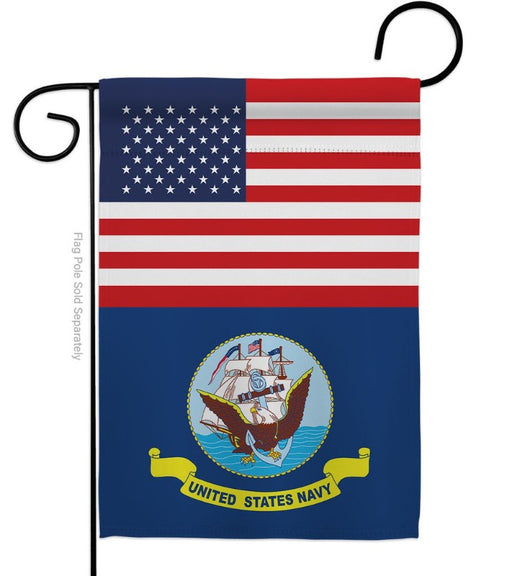 US & Navy Garden Flag