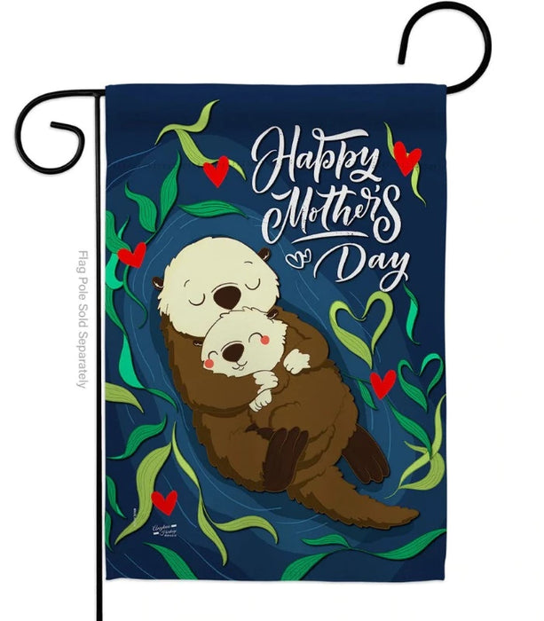 Otter Mother's Day Garden Flag
