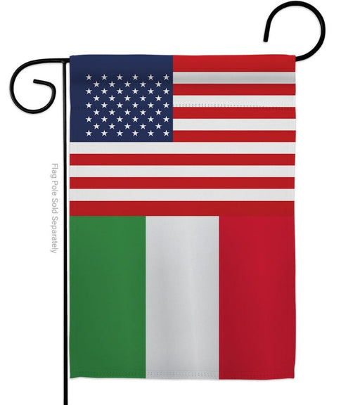 USA Italy Friendship Garden Flag