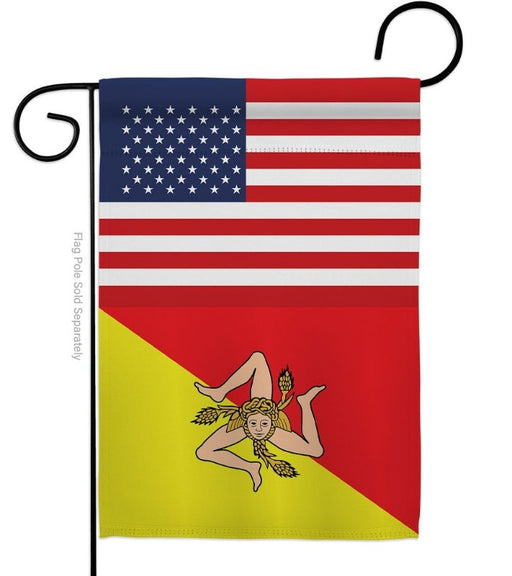 Sicily US Friendship Garden Flag, stand not included