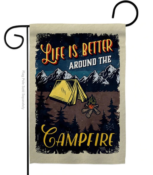 Better Campfire Garden Flag