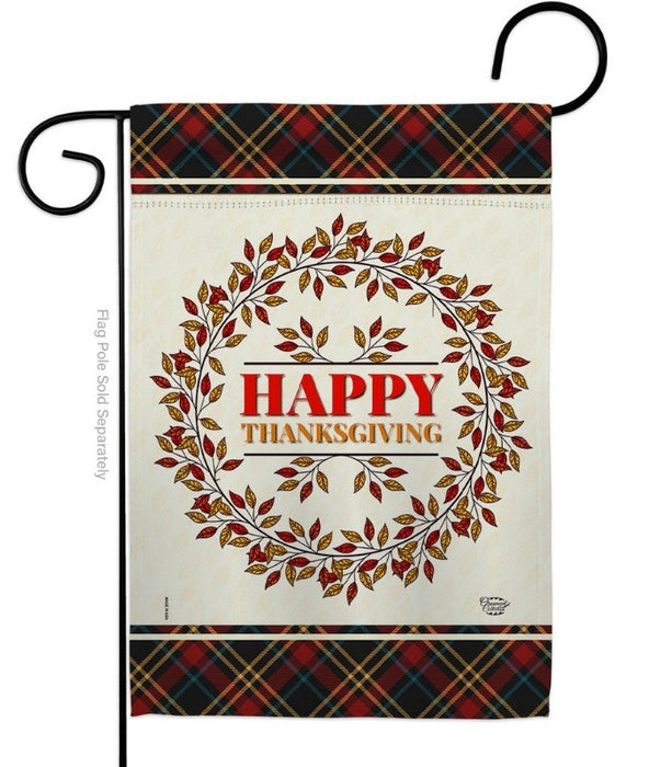 Thanksgiving Wreath Garden Flag
