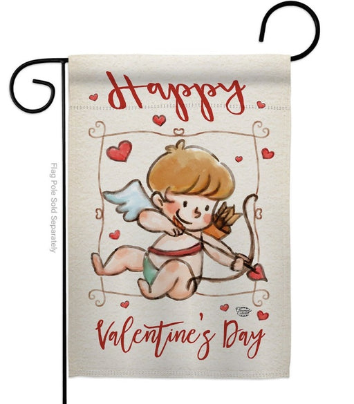 Happy Valentine's Day Cupid Garden Flag