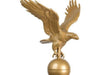 gold colored brass eagle flagpole topper with threads