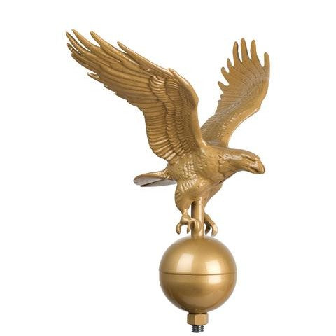 Gold Bronze Flagpole Eagle Topper for Pole over 20' - Made In USA