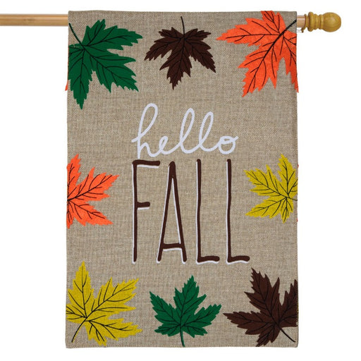 Fall Autumn Burlap High Quality Flag for off the house