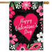 Happy Valentine's Floral Banner Flag
