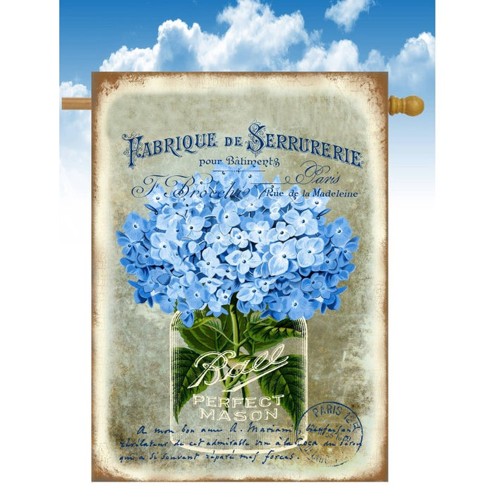Blue Hydrangeas Banner Flag