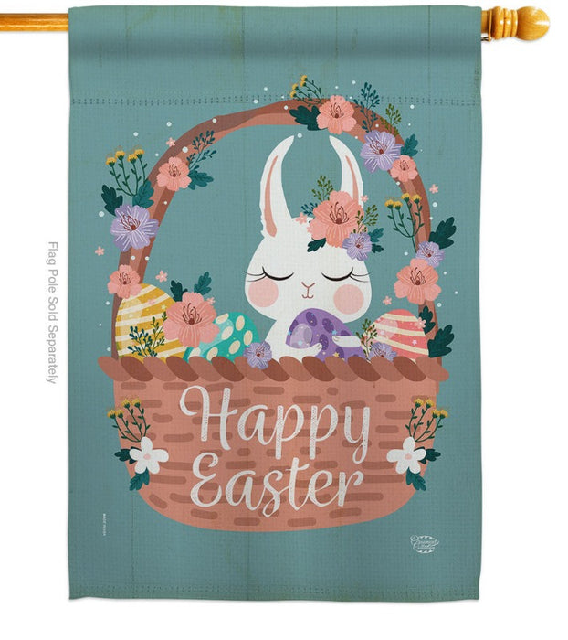 Bunny in Basket Banner Flag, hardware not included