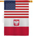 USA Poland Friendship Banner Flag, hardware not included