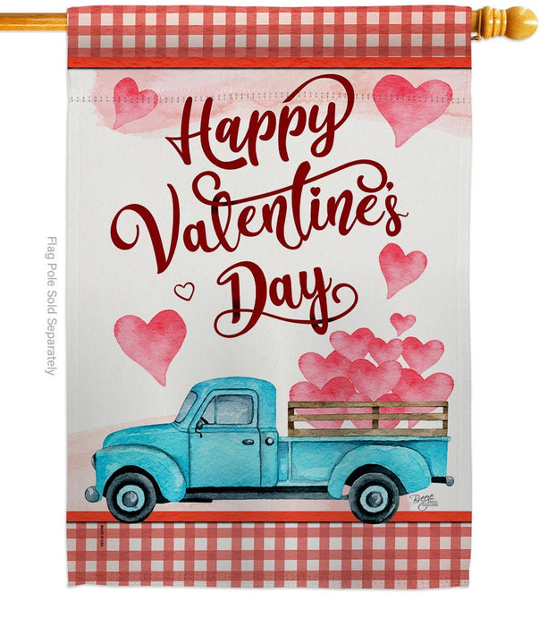 Valentines Truck Banner Flag