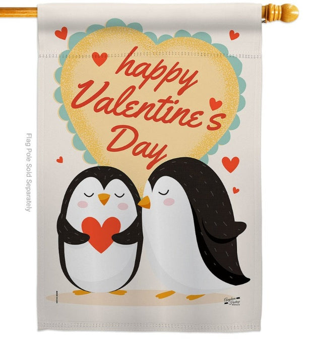 Penguins Love Banner Flag