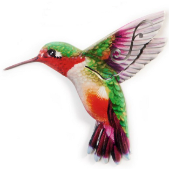 Red/Green Hummingbird Design Wall Plaque
