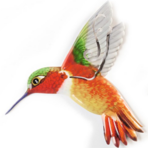 Red/Orange Hummingbird Design Wall Plaque