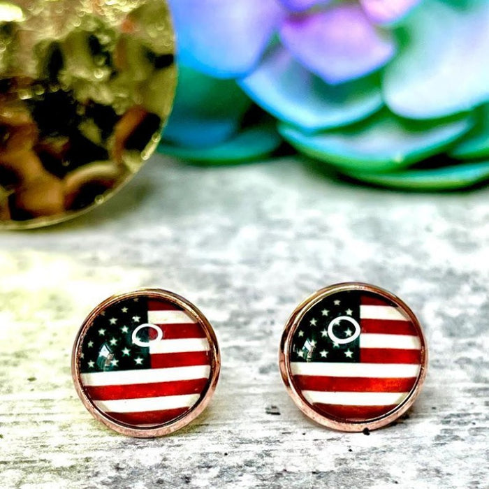 American Flag 12mm Earrings