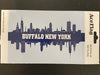 blue decal with a cityscape design and the words "buffalo new york"