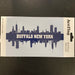blue decal with a cityscape design and the words "buffalo new york"