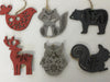 6 assorted Plywood Ornaments with Hanger are sold separately