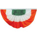 bunting with green white and orange stripes alternating
