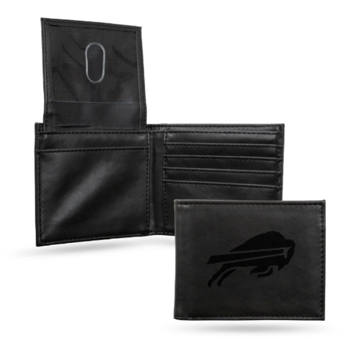 Buffalo Bills Laser Engraved Black Billfold Wallet