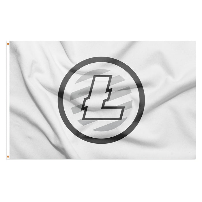 3x5' Litecoin Flag - LTC Official Logo - Light - Made in USA