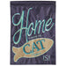 Home Is Where The Cat Is Burlap Applique Banner Flag
