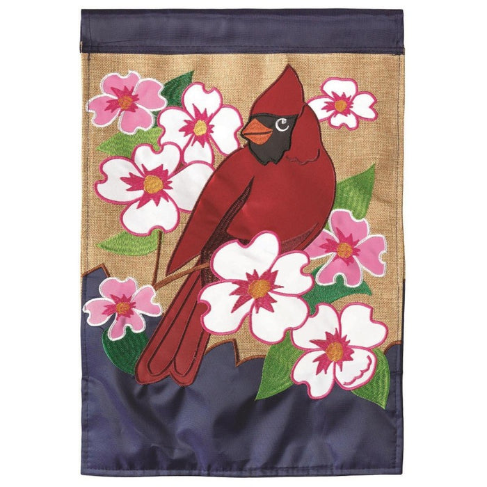 Cardinal Boxwood Burlap Banner Flag is 29" x 42"