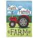Faith Family Farm Tractor Applique Banner Flag is 29"x42"