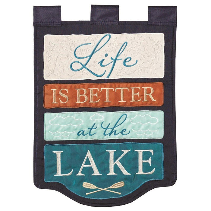 Life is Better at the Lake Applique Banner Flag