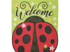 Welcome Ladybug Shaped Burlap Applique Banner Flag
