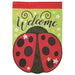 Welcome Ladybug Shaped Burlap Applique Banner Flag