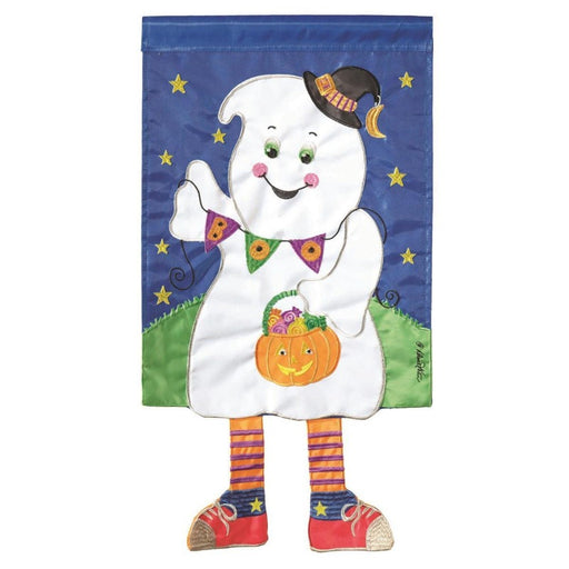 Ghost BOO Crazy Legs Applique Garden Flag