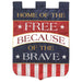 "Home of the Free, Because of the Brave" Applique Banner Flag
