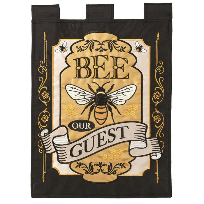 Bee Our Guest Double Applique Garden Flag