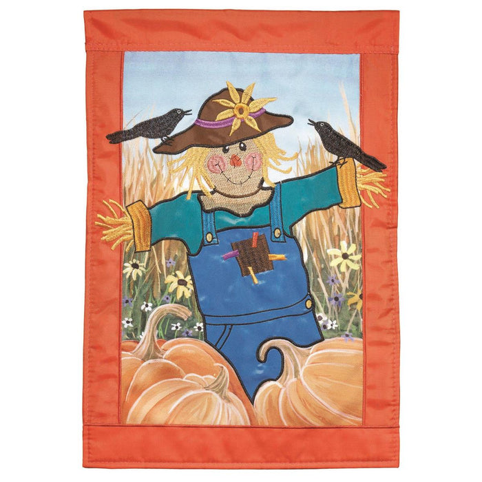 Scarecrow Applique Garden Flag