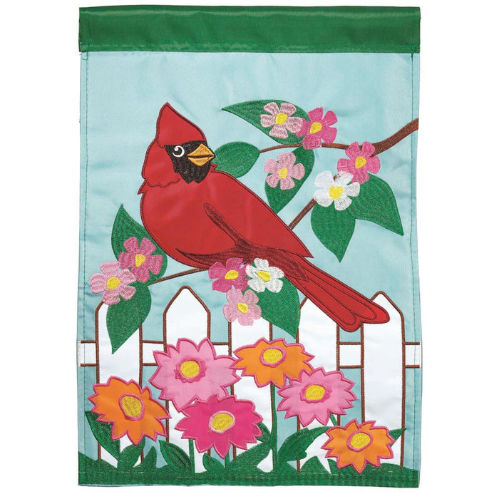 Cardinal Fence Applique Garden Flag
