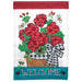 Welcome Red Geraniums Garden Flag