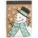Snowman Burlap Applique Garden Flag