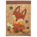 Fall Fox Burlap Applique Garden Flag